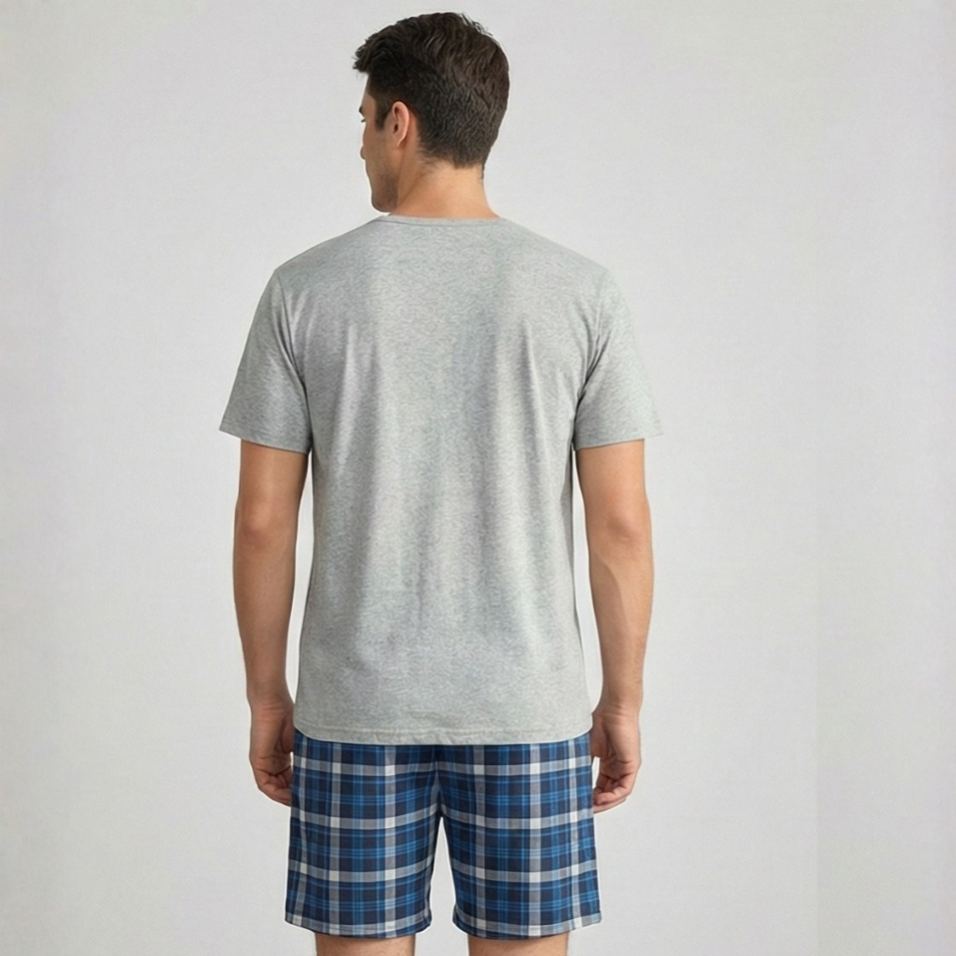 Moon Printed Short Sleeve Matching Couple Pajama Set