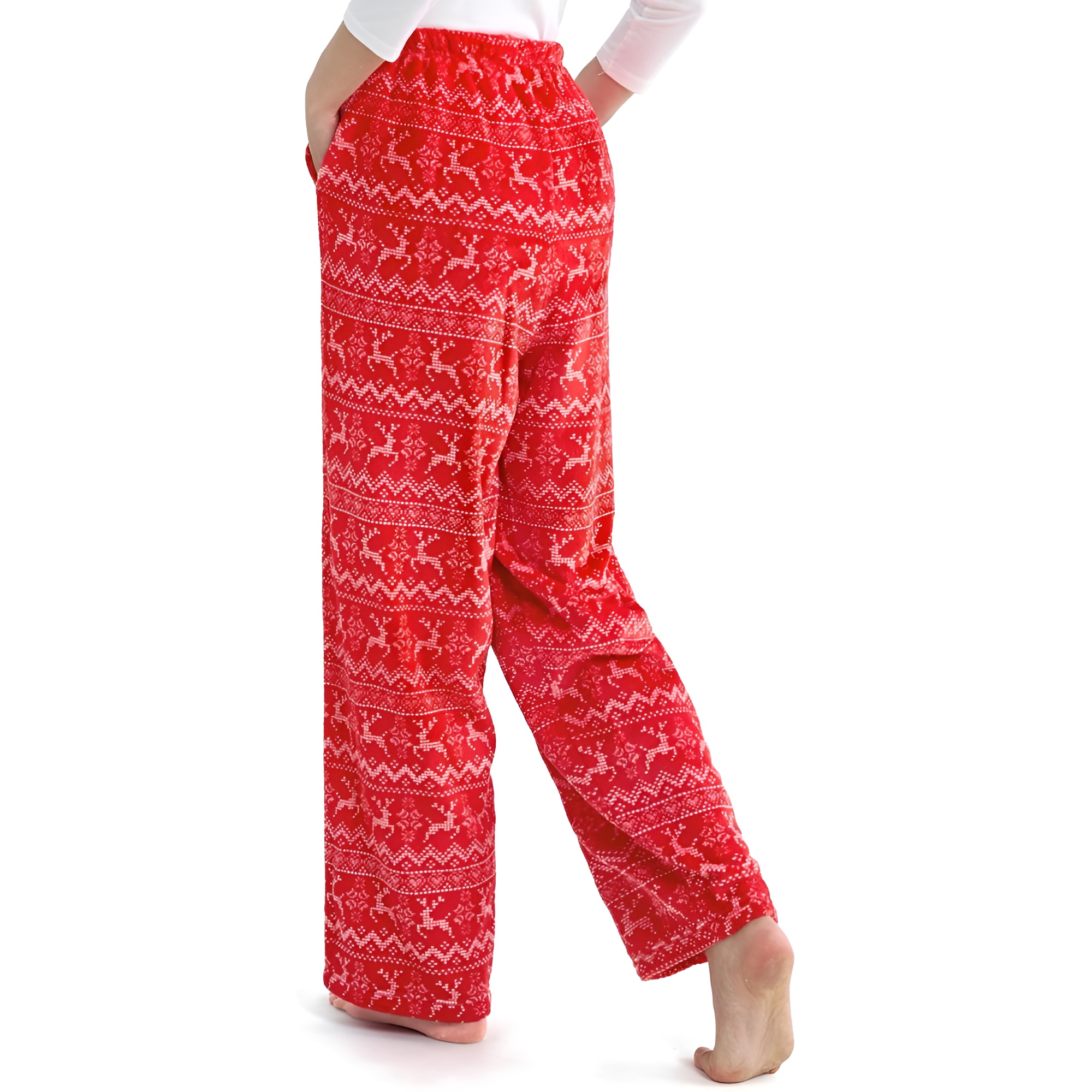 Holiday Print Pajama Pants With Drawstring