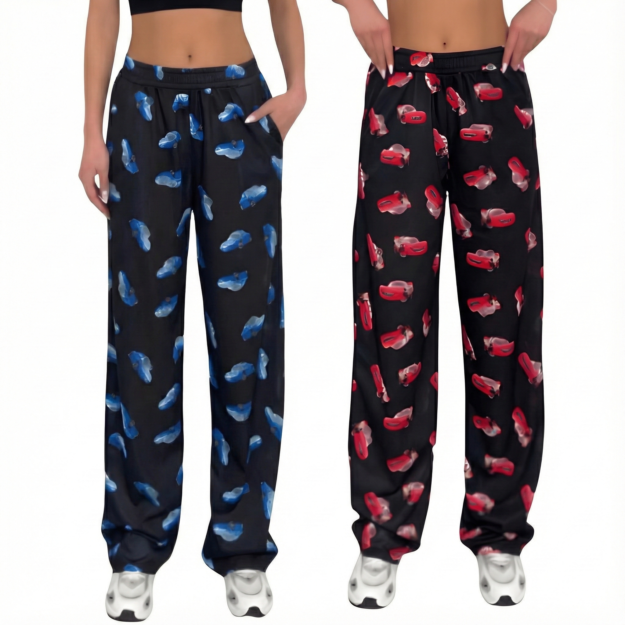 Couple Car Print Matching Sleepwear Pajama Pants