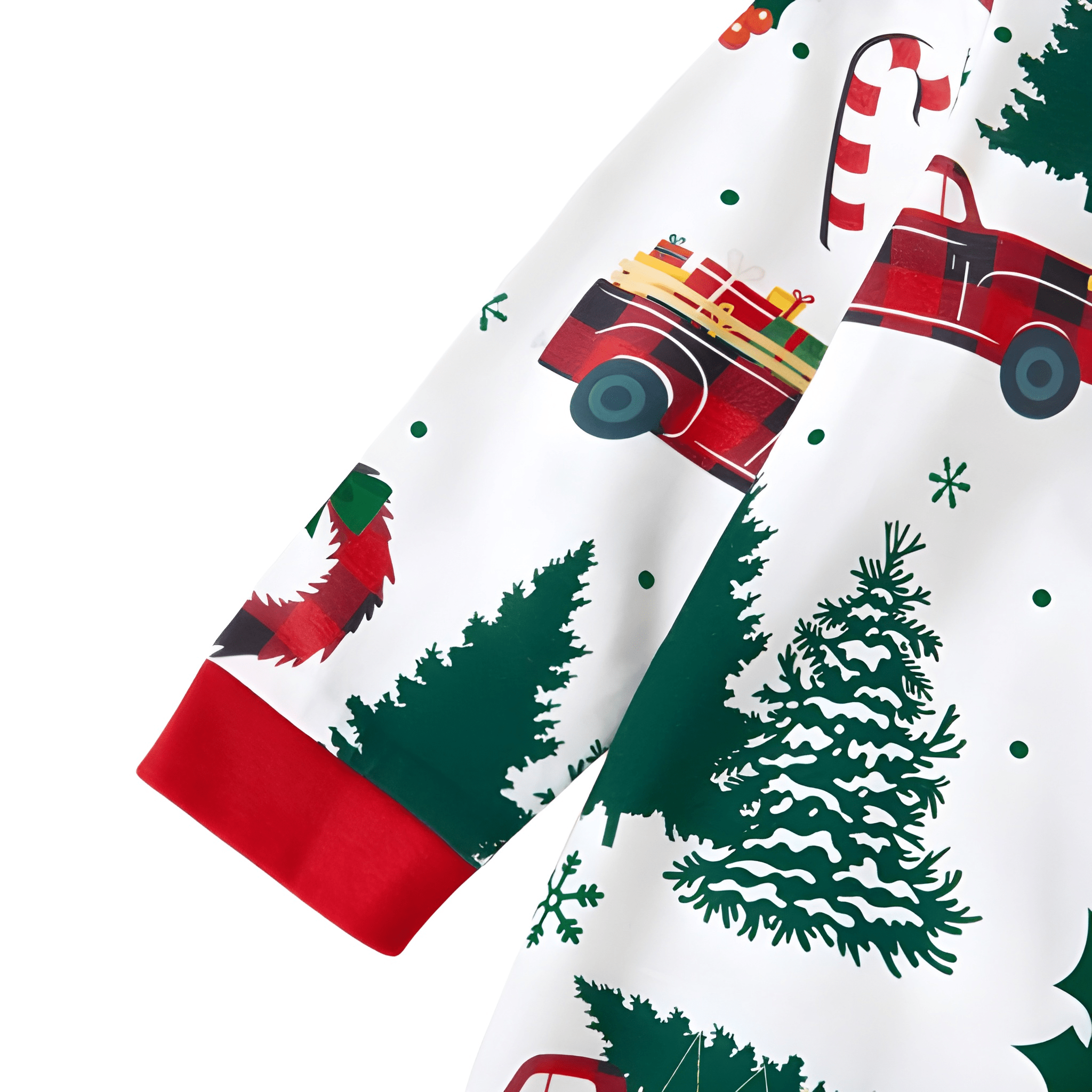 Christmas Family Matching Pajama Sets With Car And Tree Print DesignChristmas Family Matching Pajama Sets With Car And Tree Print Design - Image 4
