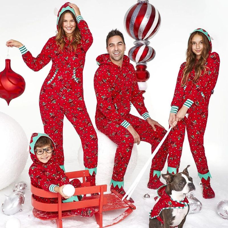 Xmas Themed Family Matching Pajamas Set-Matching Pajama