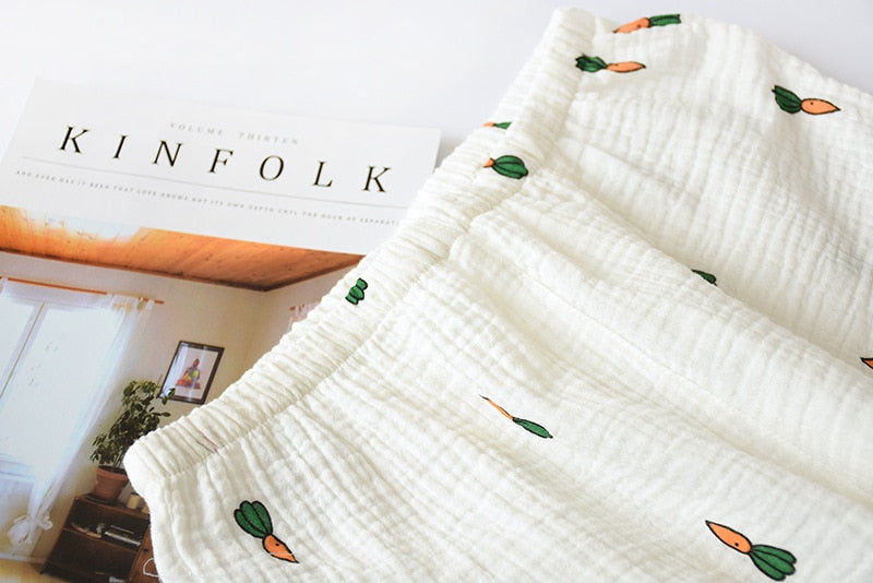 Carrot Print 2 Piece Sleepwear Shorts Set-Original Pajamas