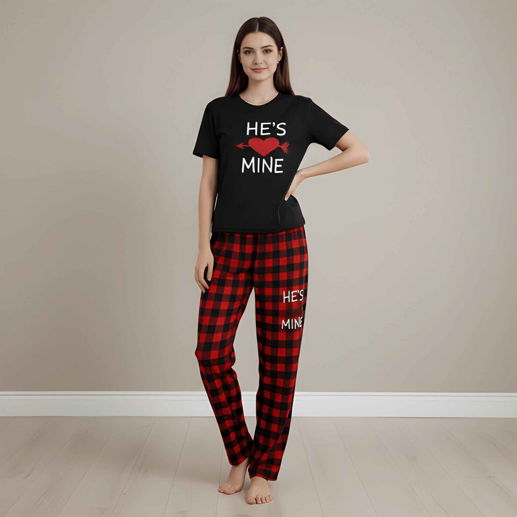 Valentine Day Shirt, He's Mine She's Mine Couple Shirts Pajamas Matching Couple Outfits
