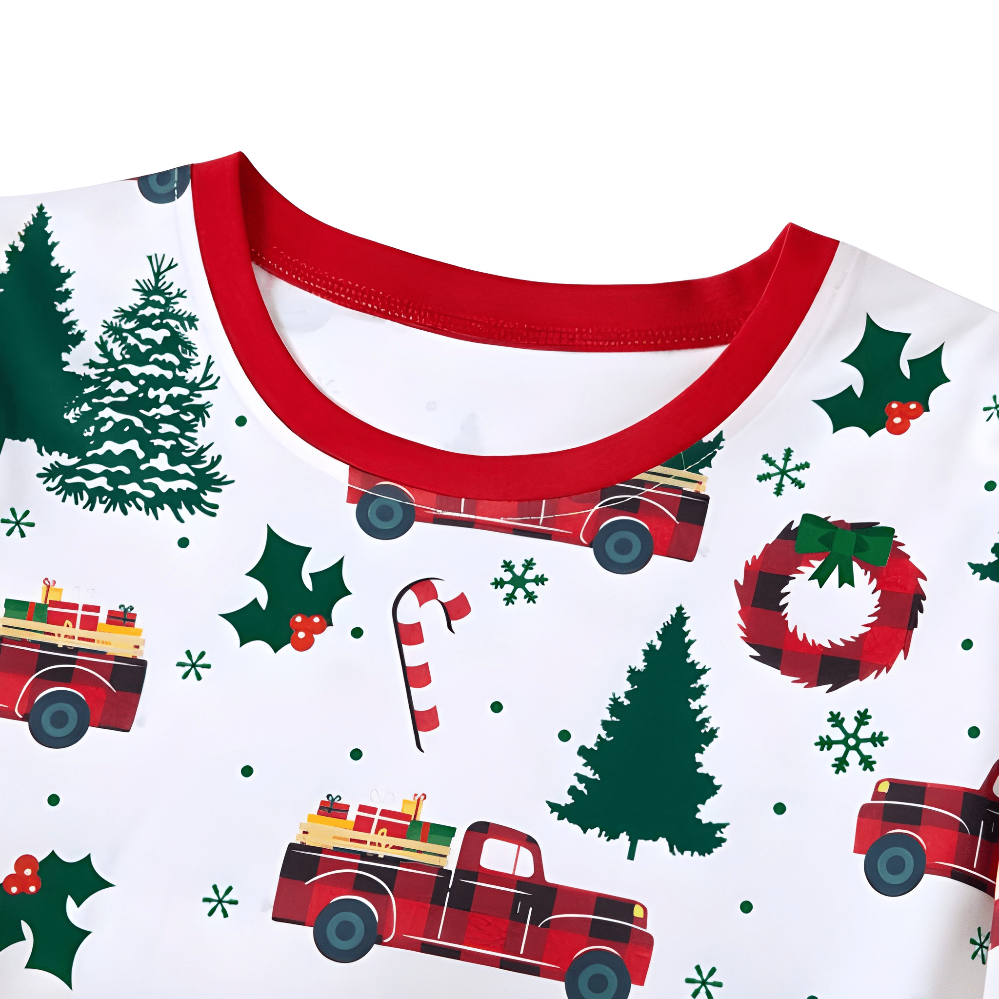 Christmas Family Matching Pajama Sets With Car And Tree Print Design
