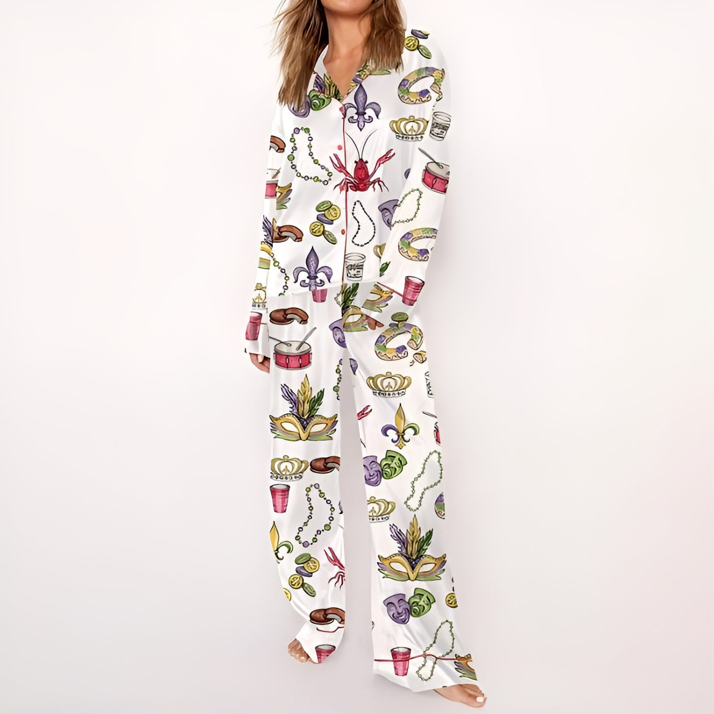 Festive Mardi Gras Sleepwear Set
