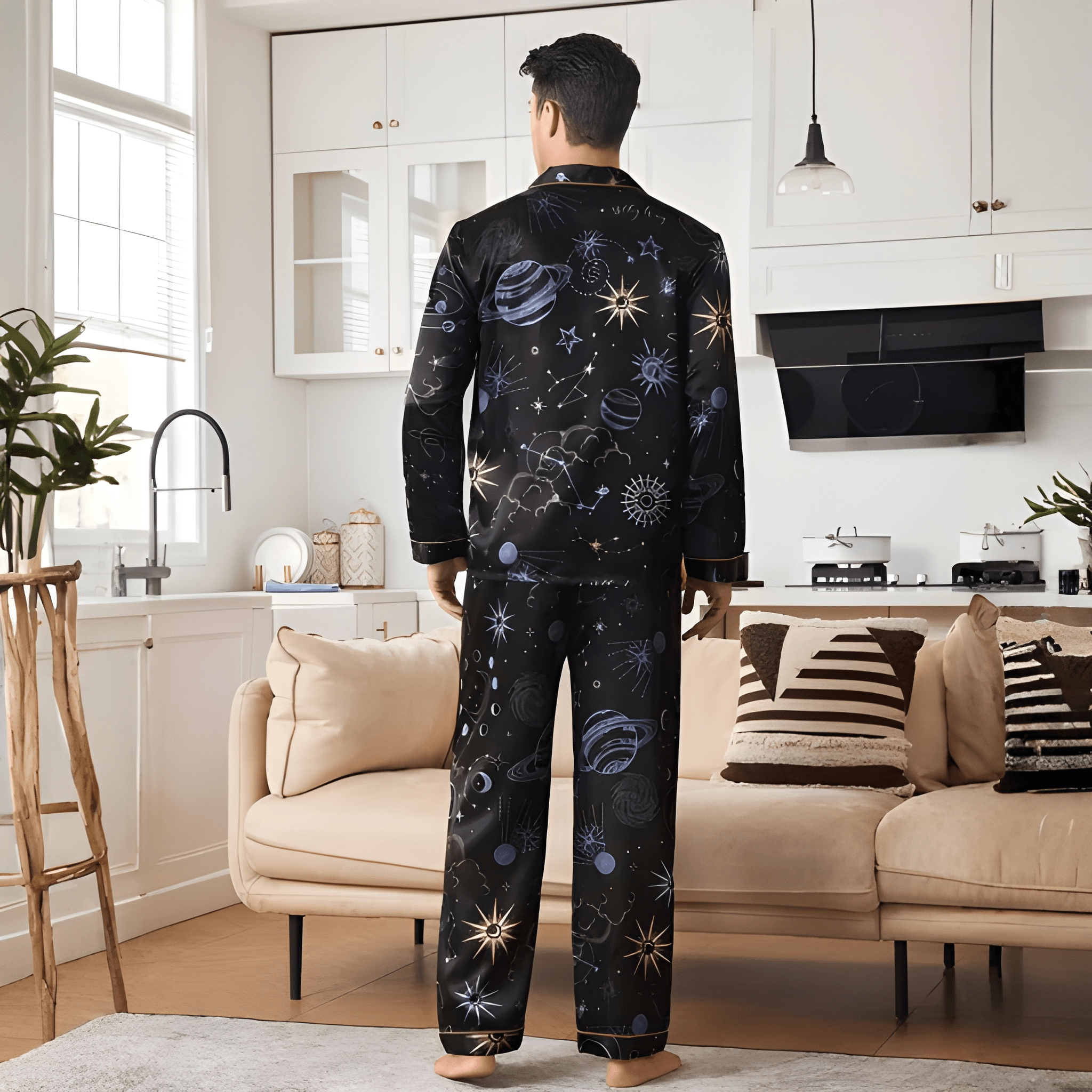 Couple'S Style Long-Sleeve Print Pajamas for Men Or Women,