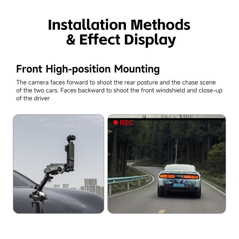 Product Introduction of MOVMAX Blade Arm Car accessories Camera Phone Suction Mount Camera Shock Mount for phone camerasfor DJI Pocket 3. Insta 360. and GoPro 9