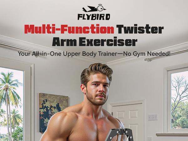 Product Introduction of FLYBIRD Chest & Arm Twister - Hydraulic Power Chest Press Machine for Upper Body Strength Training, 2-in-1 Twister arm Trainer with ab Roller Wheel(Backpack& Pad Included) 0