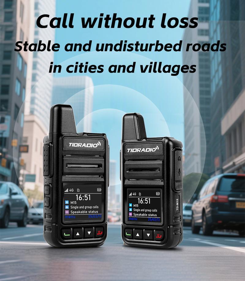 Product Introduction of TIDRADIO TD-M15 Global POC Radio with 1 Year SIM Card Walkie Talkie Long Range 4G Network 2 Way Radio 5000 KM for Hiking and Camping 3000mAh Battery Clear Audio 4G Signal 17