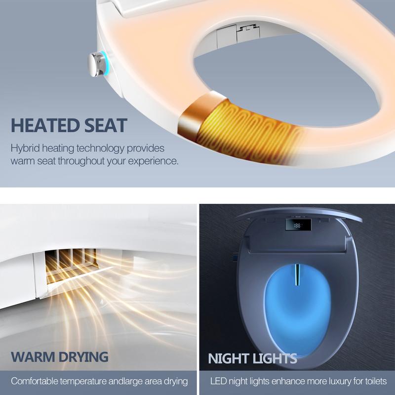 Product Introduction of Lntelligent Toilet Lid/Warm water flushing/Warm air drying/Adjustable nozzle/Multiple automation functions 2