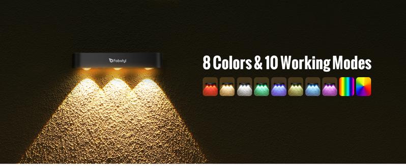 Product Introduction of FabStyl RGB Solar Wall Fence Lights, Synchronously Change Color, Solar Step Lights, Bright Wall Lights, Outdoor Waterproof, Solar Powered Patio Decor for Wall, Rail, Porch, Backyard, Garden. Perfect for holiday decorations 3