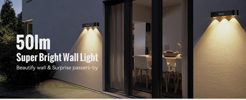Product Introduction of FabStyl RGB Solar Wall Fence Lights, Synchronously Change Color, Solar Step Lights, Bright Wall Lights, Outdoor Waterproof, Solar Powered Patio Decor for Wall, Rail, Porch, Backyard, Garden. Perfect for holiday decorations 7