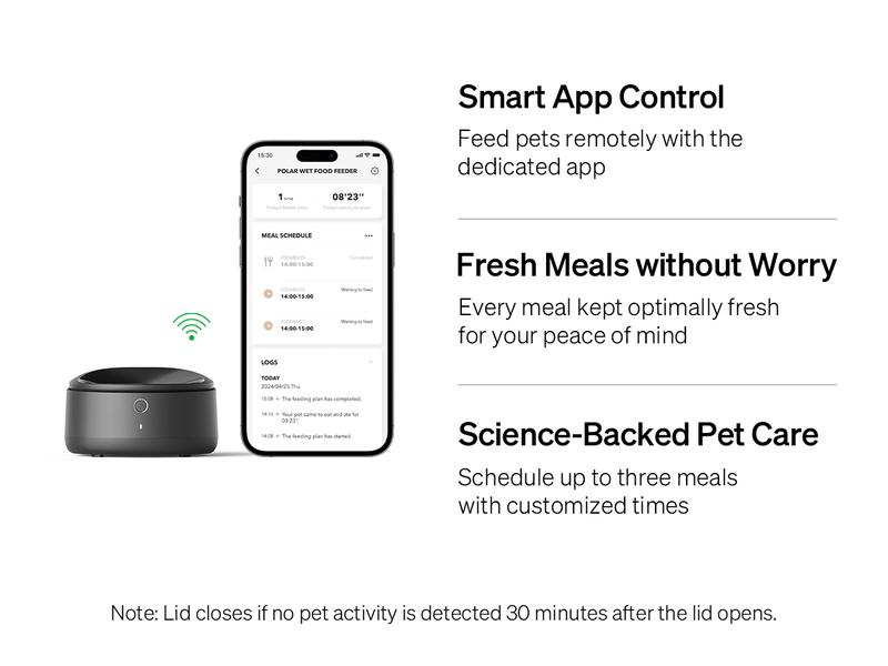 Product Introduction of PETLIBRO Automatic Cat Feeder, Refrigerated wet food dispenser with WiFi control, 3 days freshness, 3 timed meals, quick cooling 10