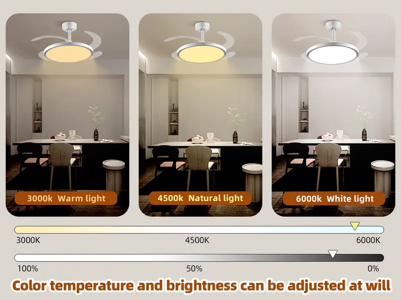Product Introduction of BaySquirrel Slim Invisible Ceiling Fans Lights With Remote Control &App,42 inch Dimmable Ceiling Fan 6 Retractable Blades Modern Design FathersDayGift 22