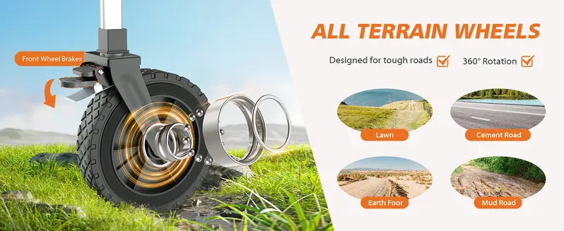 Product Introduction of 【Deal For You Days】SweetFurniture Collapsible Foldable Wagon Cart with All-Terrain Wheels. Large Capacity for Garden. Beach. Shopping. Sports and Camping. Heavy Utility 4