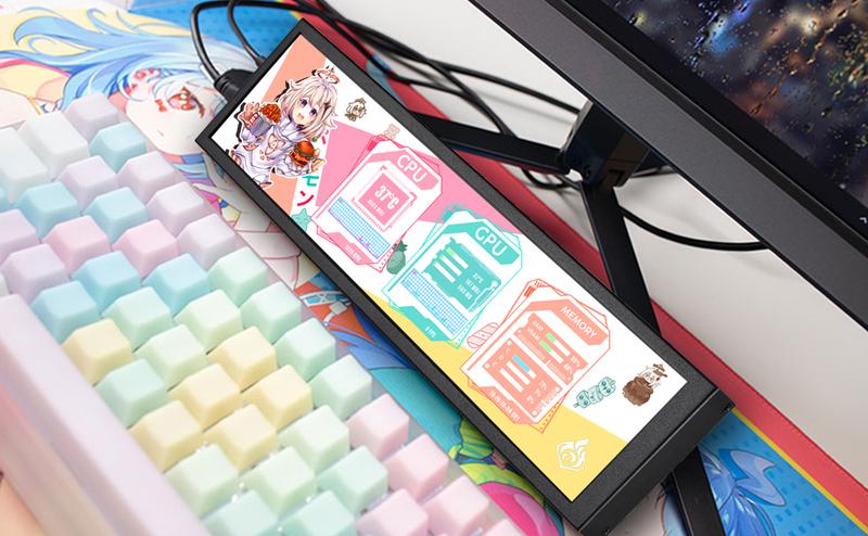 Product Introduction of wisecooc 8.8“ Mini Bar Screen Display - Ultra-Wide IPS Panel. Type-C Connectivity. System Monitor for PC and Mac 2