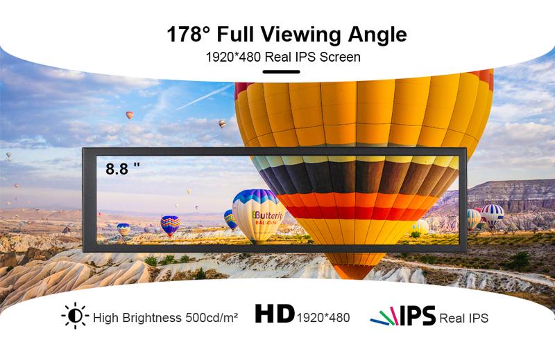 Product Introduction of wisecooc 8.8“ Mini Bar Screen Display - Ultra-Wide IPS Panel. Type-C Connectivity. System Monitor for PC and Mac 15