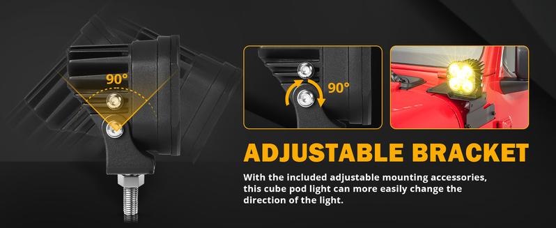 Product Introduction of XP-ULTRA Series | 3 Inch Combo Beam 80W 9600LM LED Pods Lights White&Amber Jeeplight Bar Offroad lights Truck Suv 3