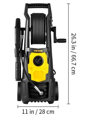 Product Introduction of VEVOR Electric Pressure Washer, 2000 PSI, Max 1.76 GPM Power Washer w/ 30 ft Hose & Reel, 5 Quick Connect Nozzles, Foam Cannon, Portable to Clean Patios, Cars, Fences, Driveways, ETL Listed Heavy Duty VEVOR Super Brand Day 20