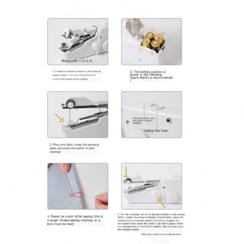 Product Introduction of Portable Electric Sewing Machine with Storage Bag. 1 Set Handheld Sewing Machine with Accessories. DIY Sewing Tool for Home Use 5