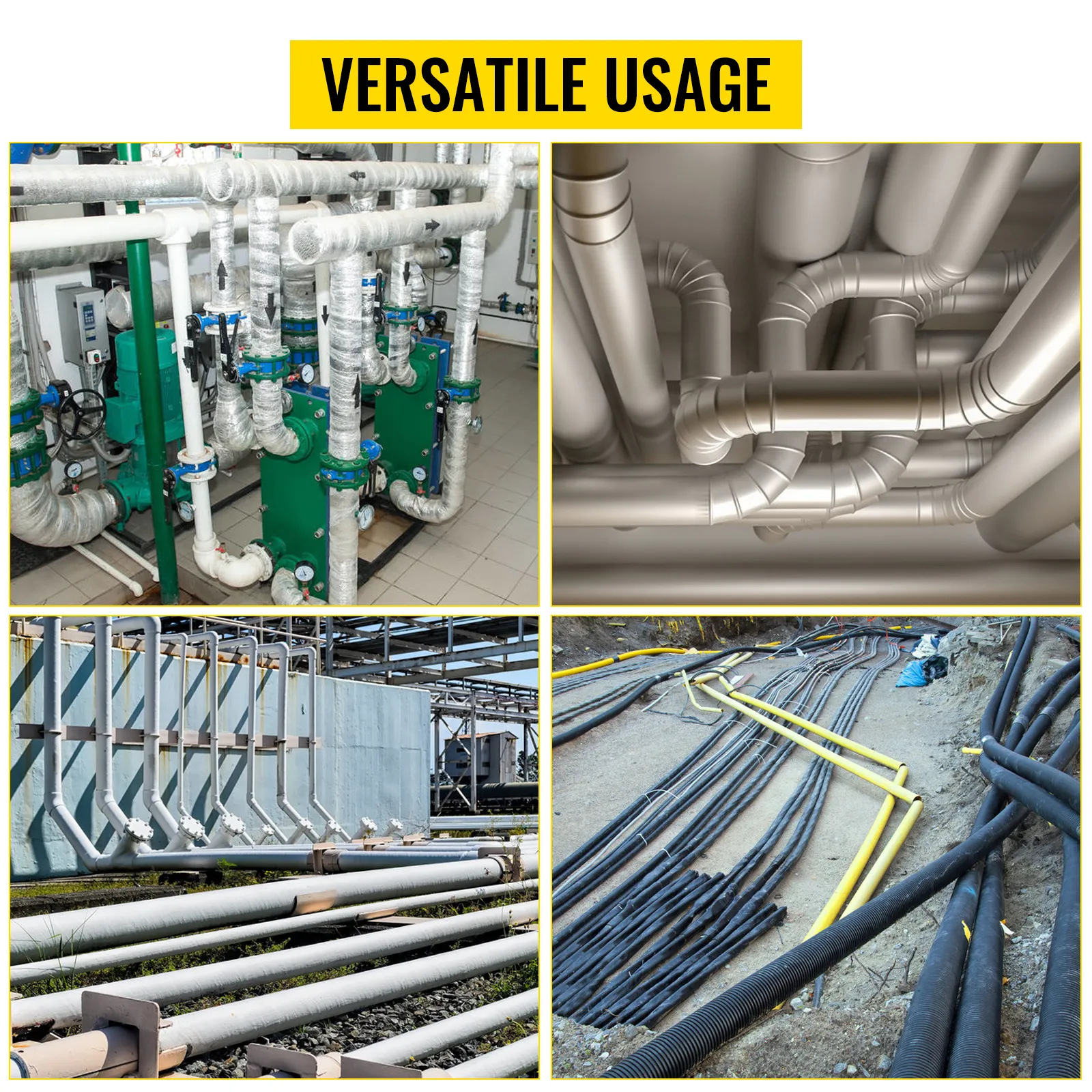 industrial piping systems showcase VEVOR sewer camera versatile usage across various environments.