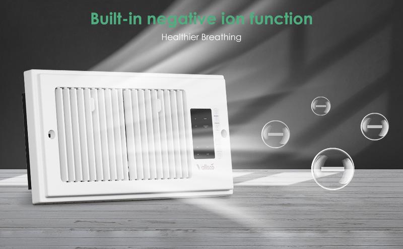 Product Introduction of Register Booster Fan 4"x10", 6"x10"10-Speed Quiet Vent Fan with Negative Ion, Thermostat & Remote, Enhances and Improves Heating & Cooling Efficiency, Air Vent Booster for Home Room Comfort, White 6