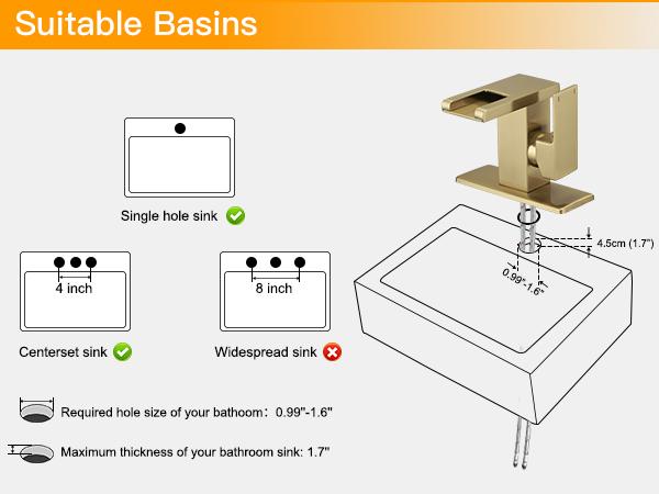 Product Introduction of BESy LED Stainless Steel Waterfall Black Bathroom Faucet. Single Hole Bathroom Sink Faucet. 3 Colors Light Changing Single Handle Vanity Faucets with Supply Lines. Rv One Hole Faucet 14