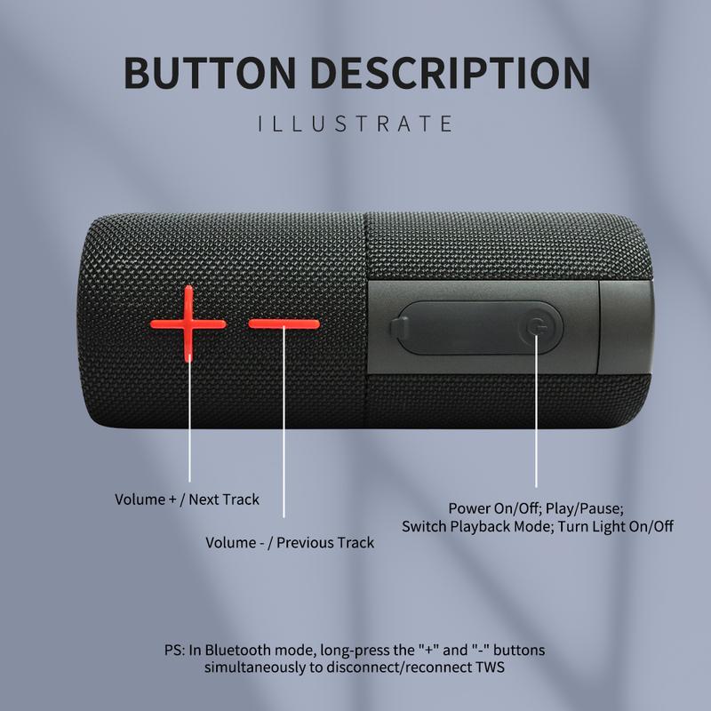 Product Introduction of CYBORIS S11 Plus 2 in 1 Bluetooth Speaker 20W High Volume Stereo IPX6 Waterproof 24 Hours Play Time Bluetooth V5.3 Connectable for Smartphones & More bluetooth speaker subwoofers Audio 10