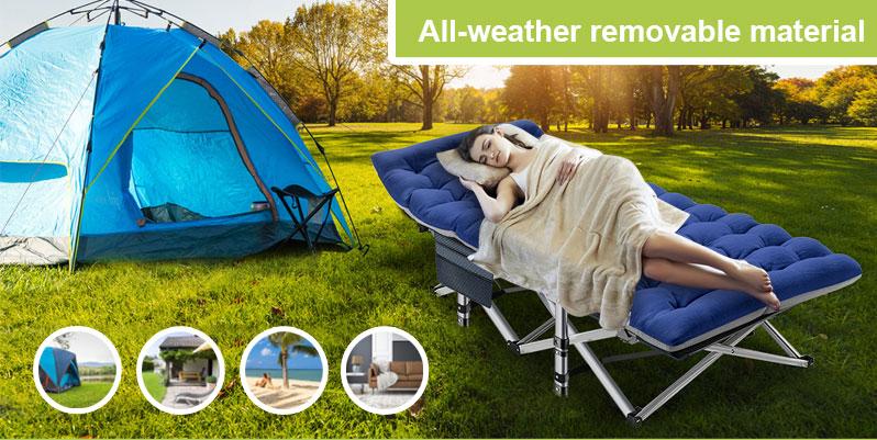 Product Introduction of Folding bed outdoor, Folding CampingCots for Adults, Double Layer 1200D900lb Loading Cot for Sleeping,Heavy Duty Guest Bed with MattressCarrying Bag Home Camping, foldingportable camping bed 0