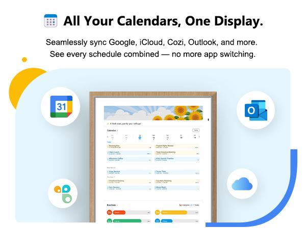 Product Introduction of 【Dual-Mode】ApoloSign Digital Calendar: 15.6" 21.5” Wall Planner Electronic Calendar for Chore Chart, Family Schedules, Smart Touchscreen Interactive Display, Supports All Apps via Google Play 6