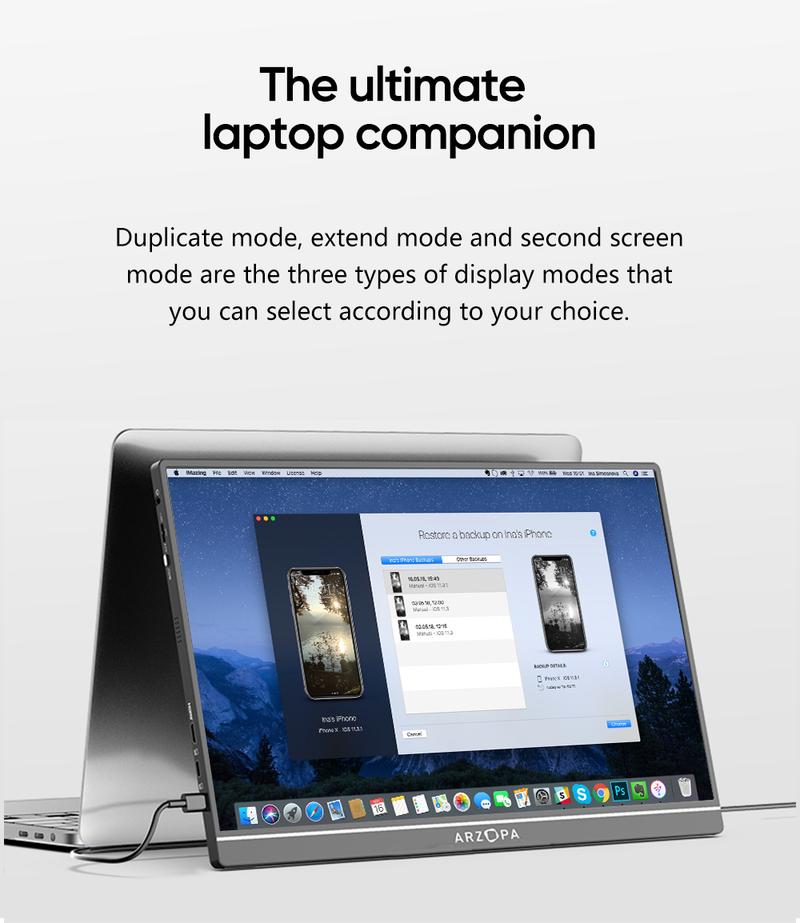 Product Introduction of ARZOPA Portable Monitor 16.1" 144Hz & 17.3" 60Hz FHD 1080P Laptop Screen Extender for PC Mac Xbox Switch PS5 iPhone IPS Display Computer Display HDR External Screen Game Workfromhome 7