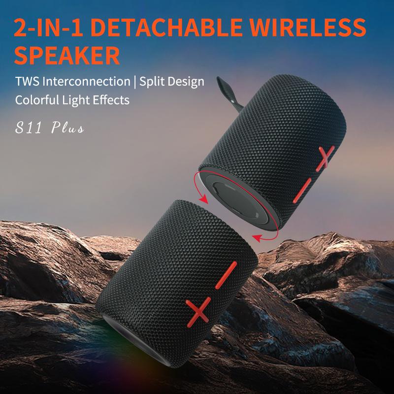 Product Introduction of CYBORIS S11 Plus 2 in 1 Bluetooth Speaker 20W High Volume Stereo IPX6 Waterproof 24 Hours Play Time Bluetooth V5.3 Connectable for Smartphones & More bluetooth speaker subwoofers Audio 1
