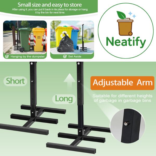 Product Introduction of Neatify Trash Can Compactor Bin Booster – Manual Garbage Compactor for Kitchen. Garden. and Outdoor Bins – Fits 120L to 660L Wheelie Bins – Freshens and Cleans 1