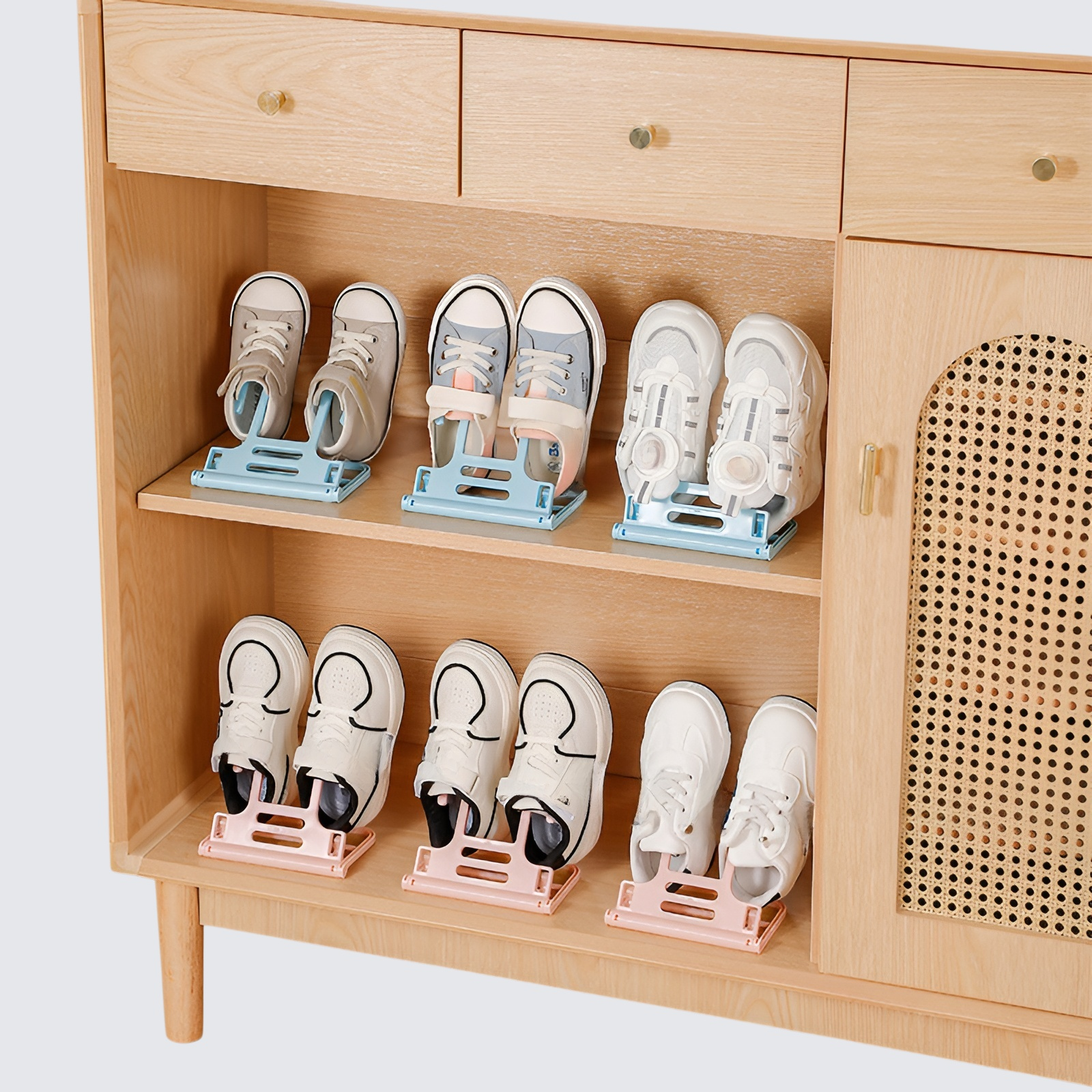 Schuhständer zum Aufstellen oder Aufhängen zum Trocknen und Aufbewahren