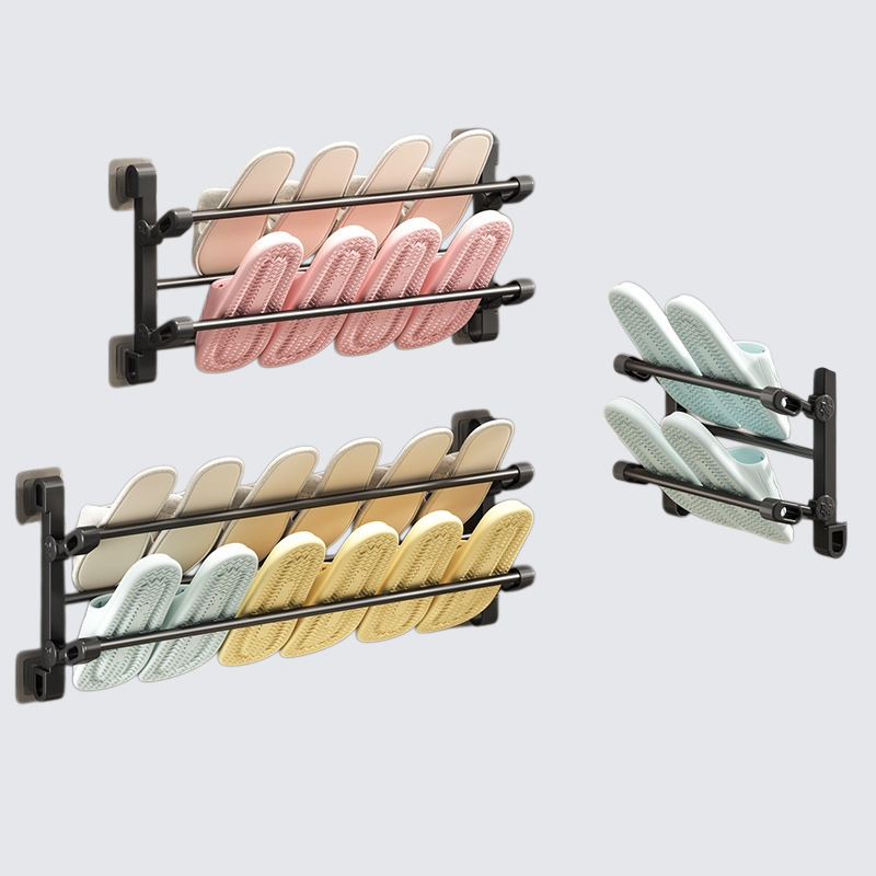 Faltbares, an der Wand montiertes Schuhregal