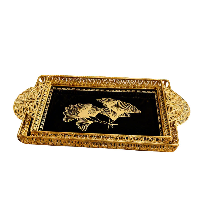Gold Ginkgo Leaf Decorative Tray