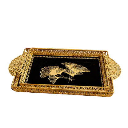 Gold Ginkgo Leaf Decorative Tray