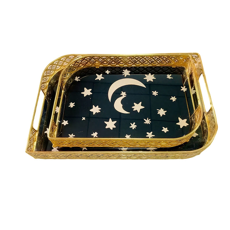 Gold Star & Moon Decorative Tray Set