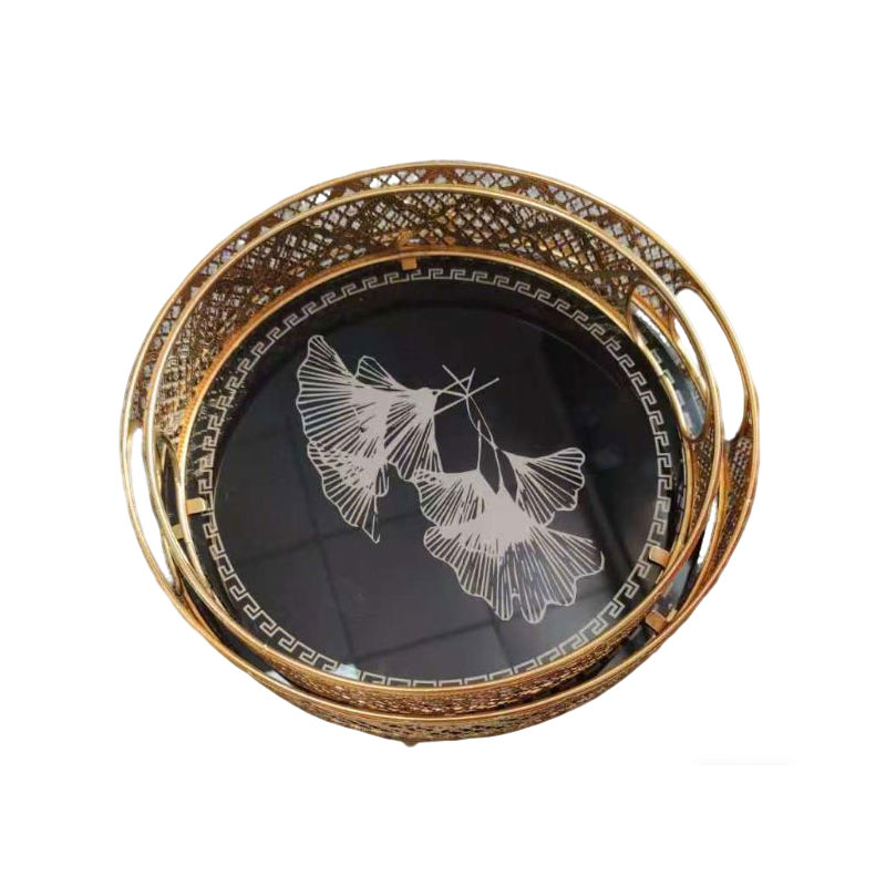 Gold Ginkgo Leaf Decorative Tray
