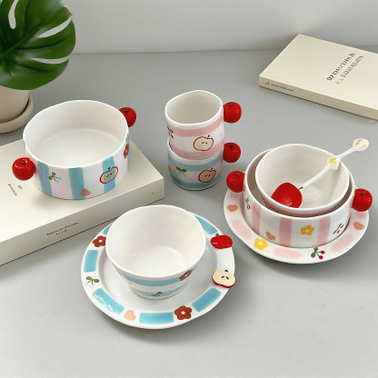 Ceramic Apple Cartoon Tableware Set