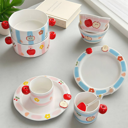 Ceramic Apple Cartoon Tableware Set
