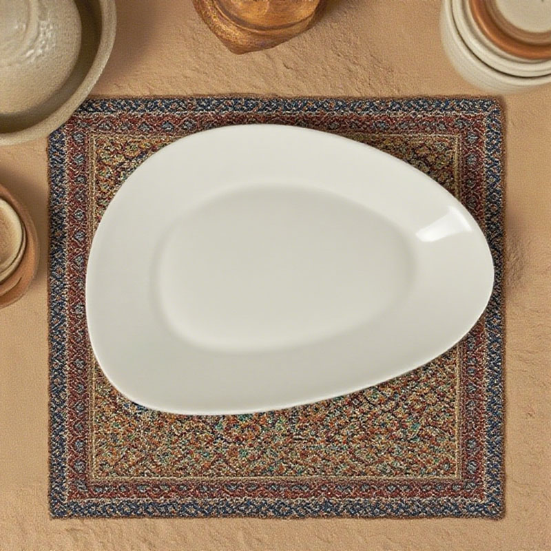 White Ceramic Triangular Dinner Plate