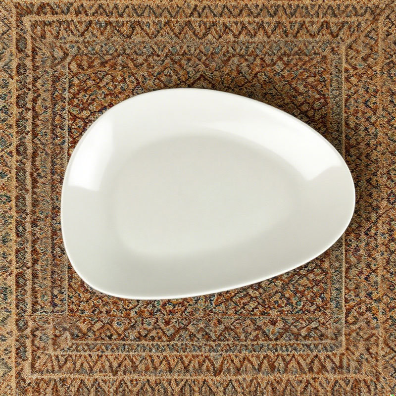 White Ceramic Triangular Dinner Plate