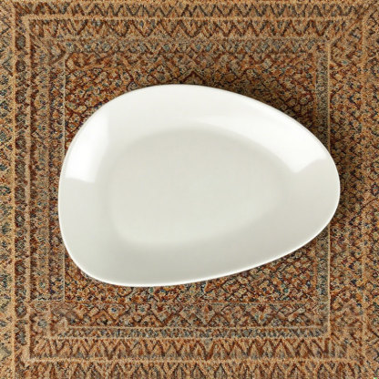 White Ceramic Triangular Dinner Plate