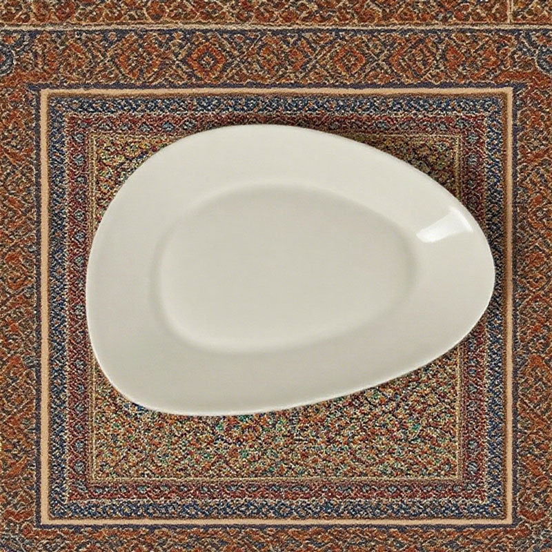 White Ceramic Triangular Dinner Plate