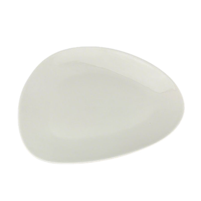 White Ceramic Triangular Dinner Plate