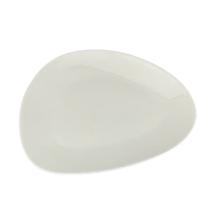 White Ceramic Triangular Dinner Plate