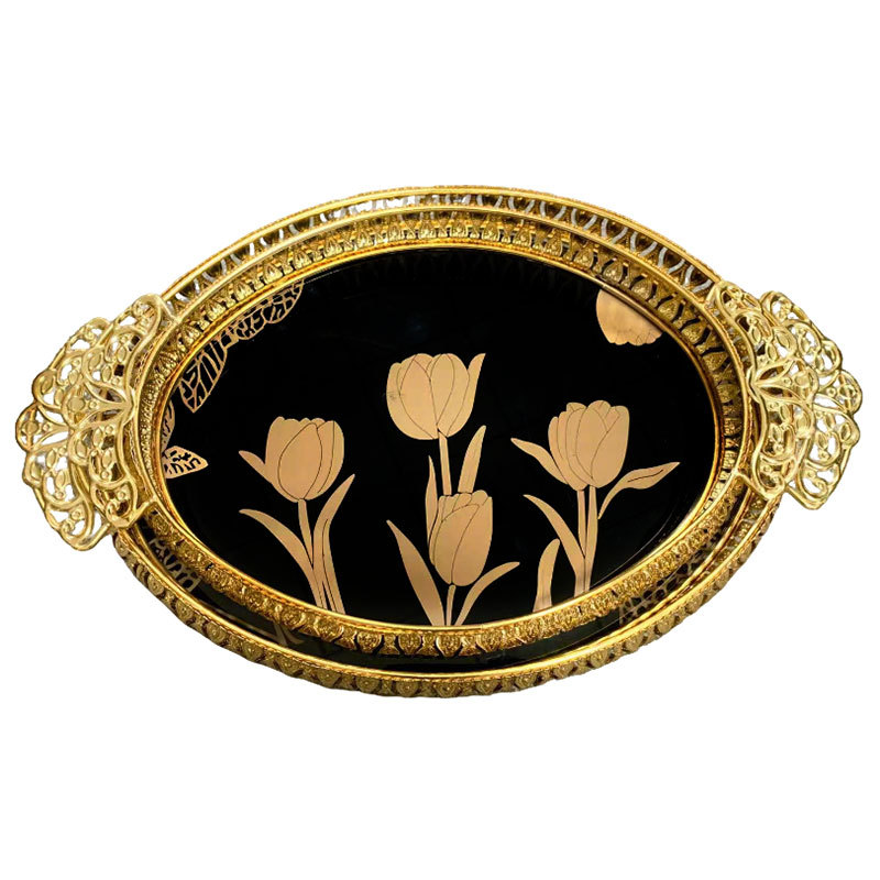 Luxury Gold Tulip Decorative Tray
