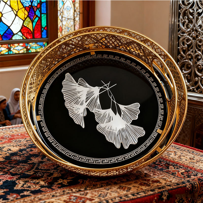 Gold Ginkgo Leaf Decorative Tray