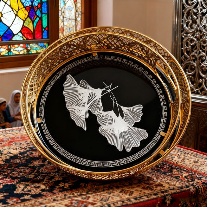 Gold Ginkgo Leaf Decorative Tray